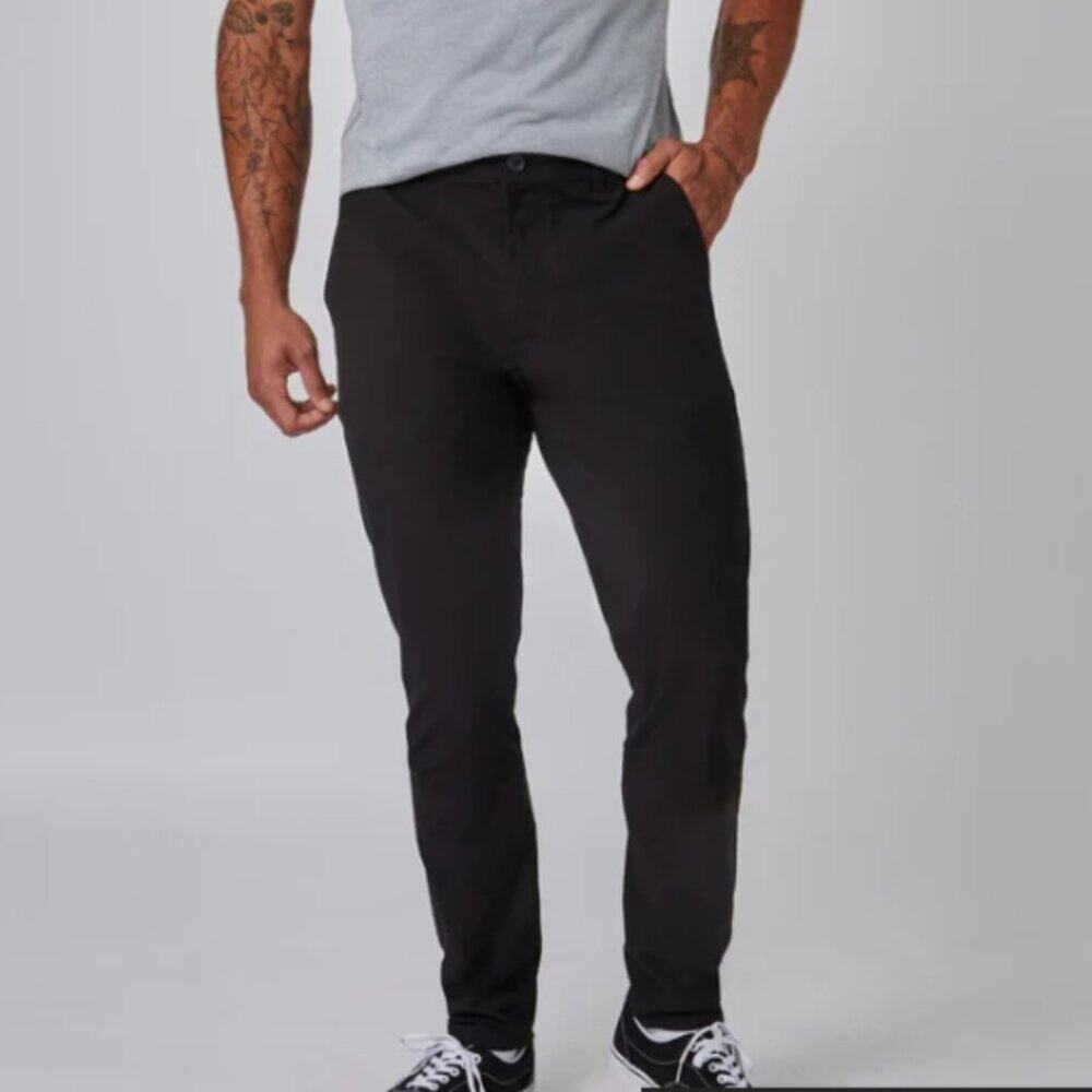 Fresh Clean Threads Black Stretch Tech Pant Size 33x32